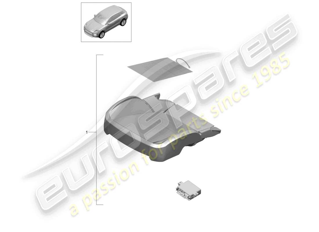porsche 2021 (macan) kit di riparazione riconoscimento del sedile occupato (lato passeggero) solo per: usa canada schema dei componenti
