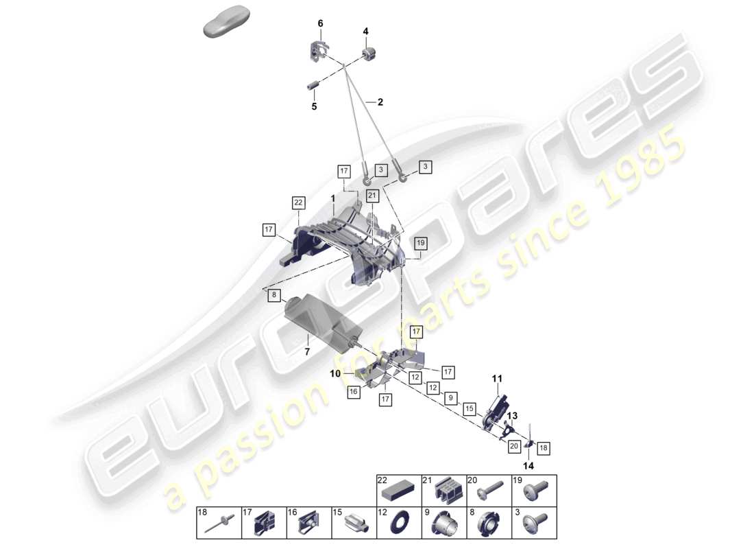 porsche 2022 (992-1 gt3/rs/st) guida dell'aria anteriore rivestimento del passaruota diagramma delle parti