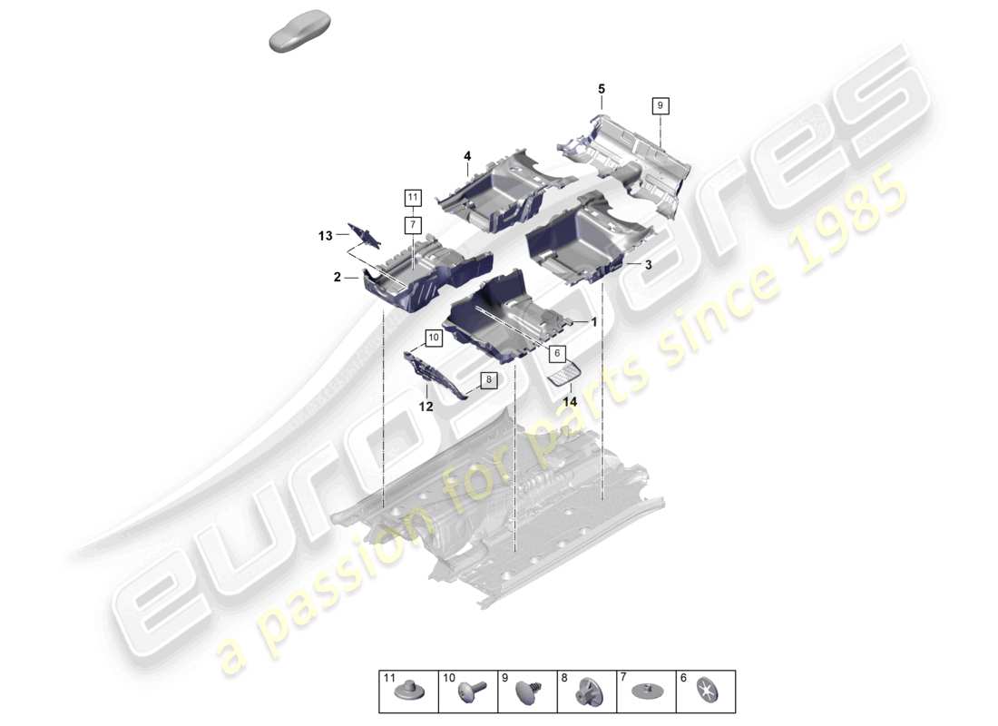 porsche 2026 (panamera 976) schema delle parti della pavimentazione