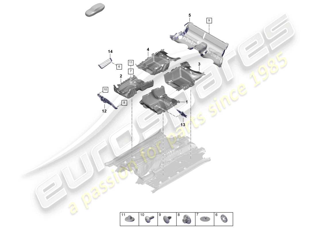 porsche 2026 (panamera 976) schema delle parti della pavimentazione