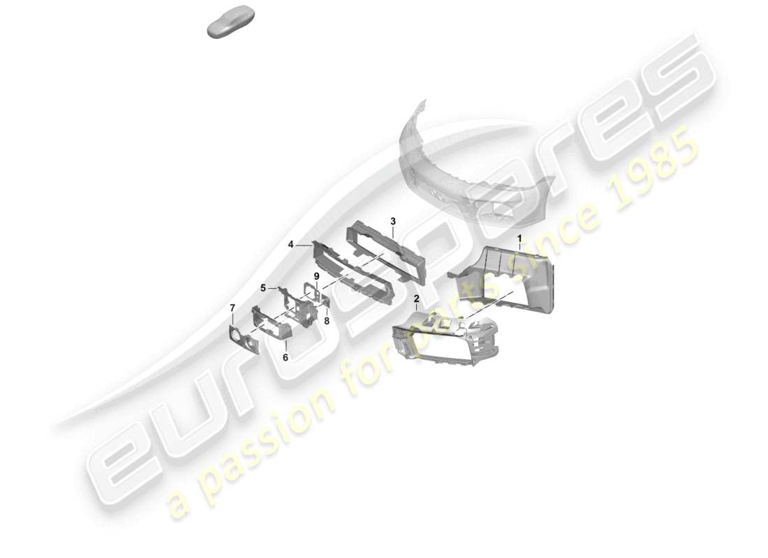 porsche 2024 (992-2) paraurti anteriore guida dell'aria e singole parti diagramma delle parti