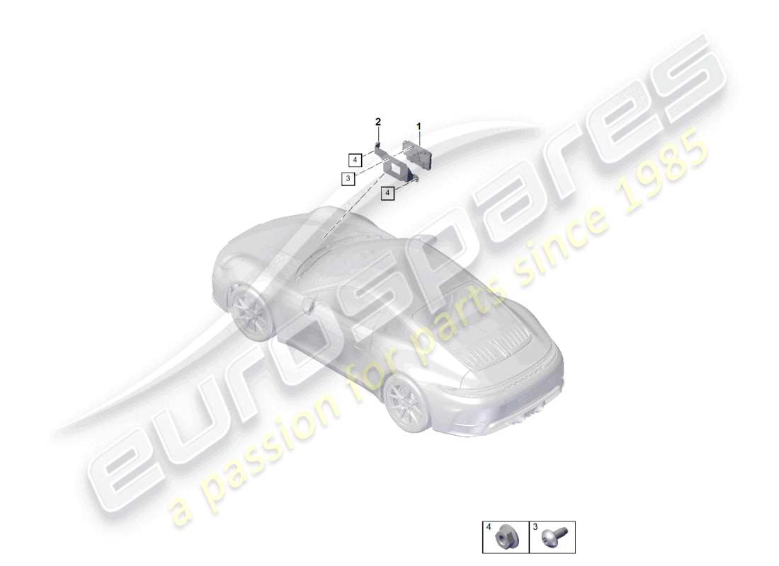 porsche 2024 (992-2) unità di controllo per il telaio unità di controllo della porta schema delle parti