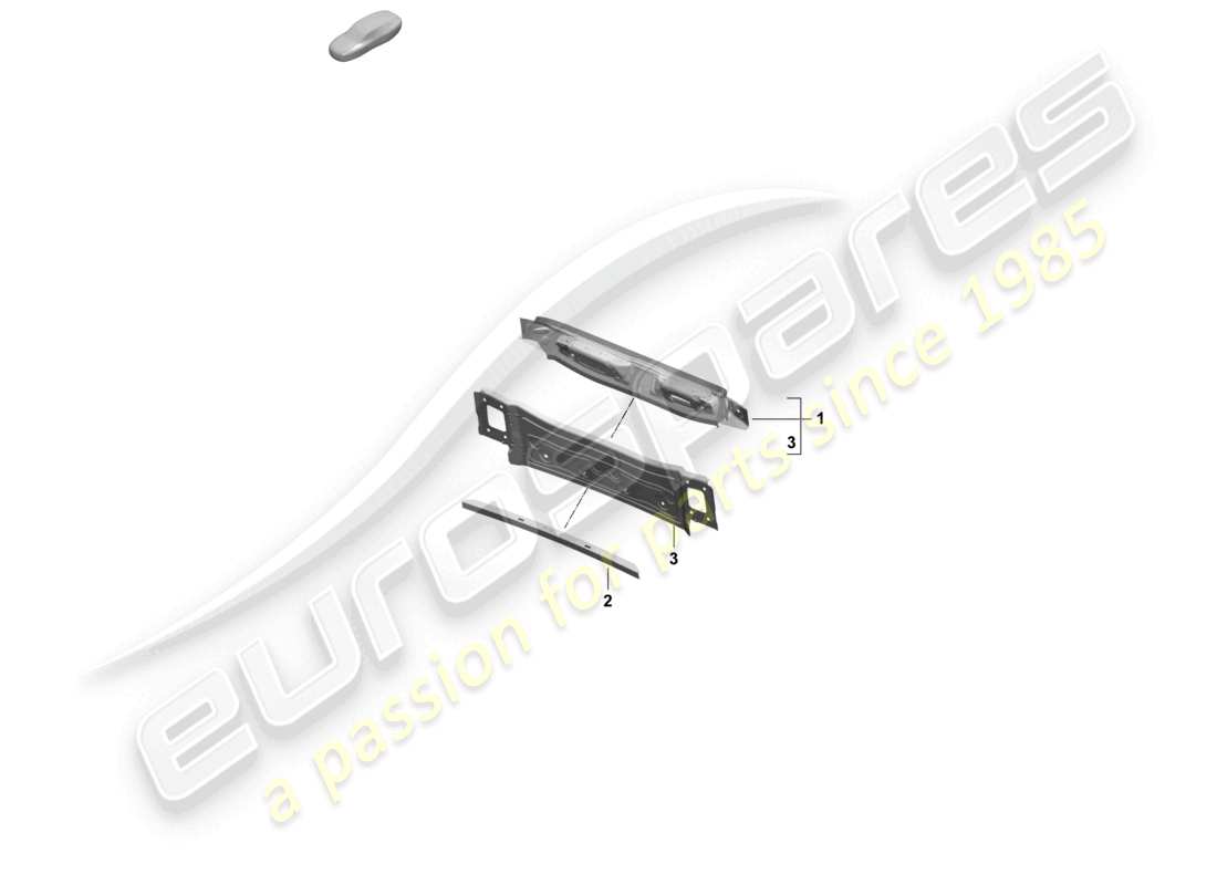 porsche 2026 (taycan 9j1-2) parte posteriore pannello trasversale posteriore diagramma delle parti