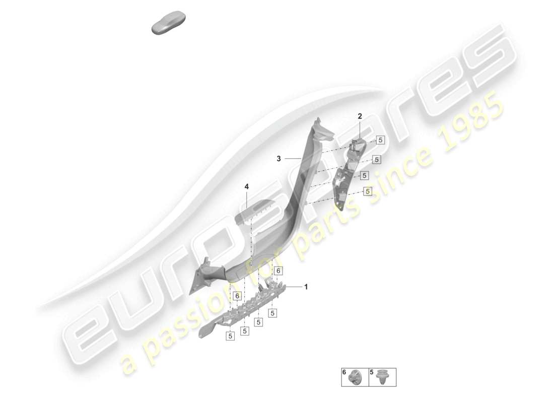 porsche 2022 (taycan 9j1-1) listello di rifinitura sottoporta posteriore copertura diagramma delle parti