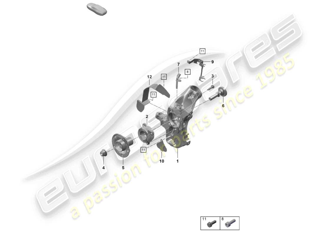 porsche 2021 (718 cayman gt4) supporto ruota mozzo ruota diagramma delle parti