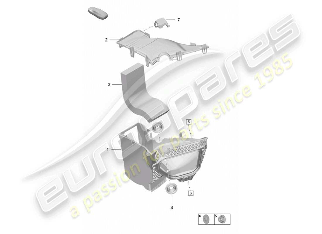 porsche 2022 (992-1 gt3/rs/st) presa d'aria fresca diagramma delle parti