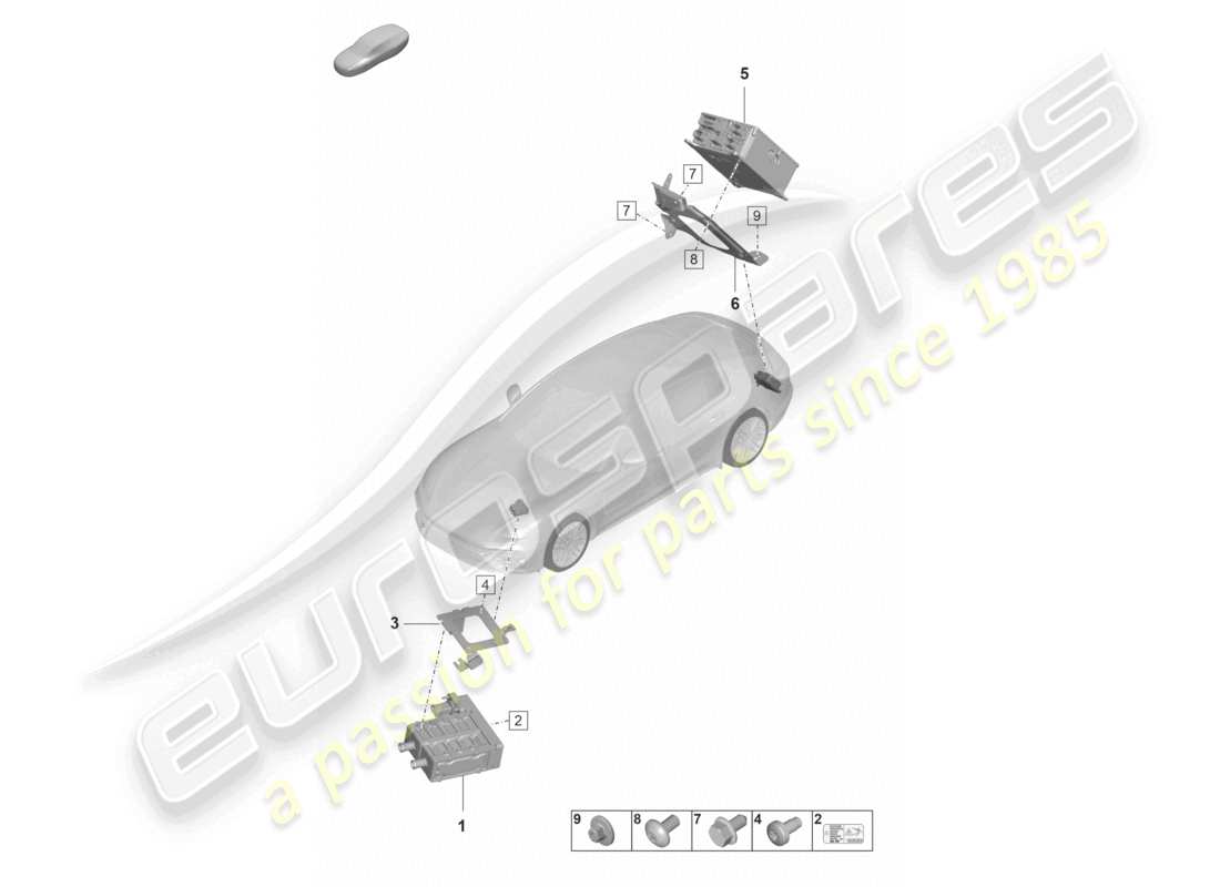 porsche 2024 (panamera 971-2) schema dei componenti del caricabatterie con riscaldamento ad alta tensione (ptc) per batterie ad alta tensione
