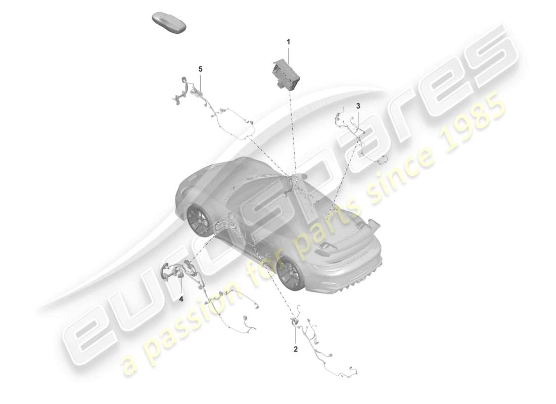 porsche 2022 (992-1 gt3/rs/st) porte unità di controllo cablaggi diagramma delle parti