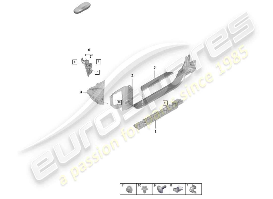 porsche 2023 (taycan 9j1-1) listello di finitura del davanzale anteriore copertura diagramma delle parti