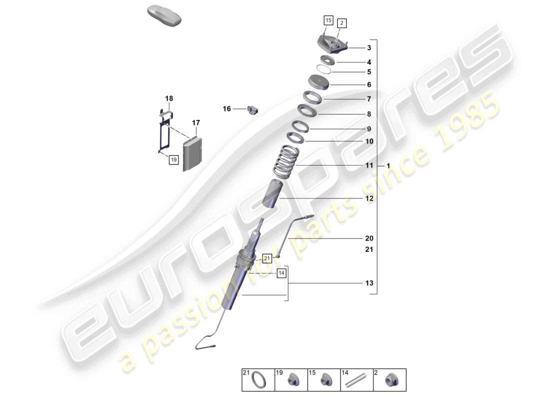 porsche 2021 (718 cayman gt4) ammortizzatore di vibrazioni schema delle parti