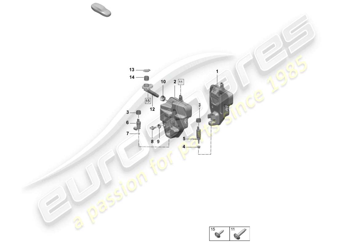 porsche 2026 (taycan 9j1-2) impianto rondella anteriore diagramma delle parti