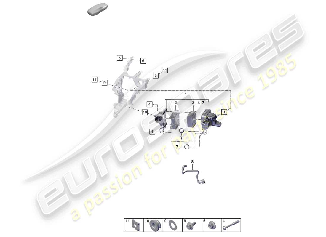 porsche 2026 (992-2 turbo / s) diagramma delle parti filtro aria