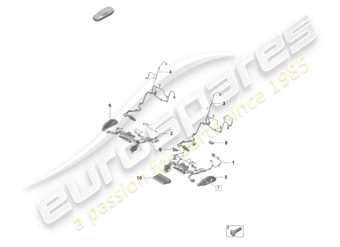 porsche 2020 (taycan 9j1-1) schema elettrico dei componenti del sedile standard