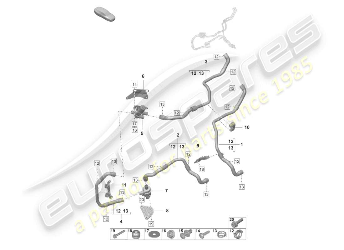 porsche 2026 (panamera 976) riscaldatore per modelli senza riscaldatore ausiliario schema delle parti