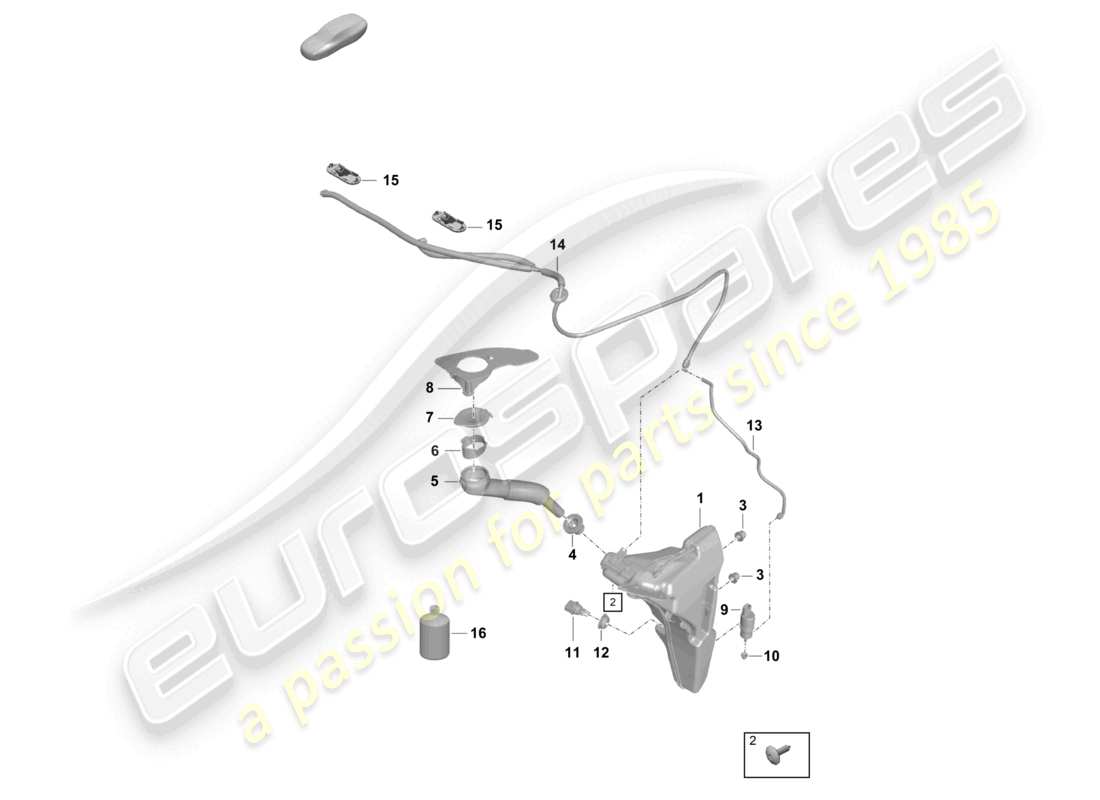 porsche 2021 (718 cayman gt4) schema delle parti rondella lavavetri