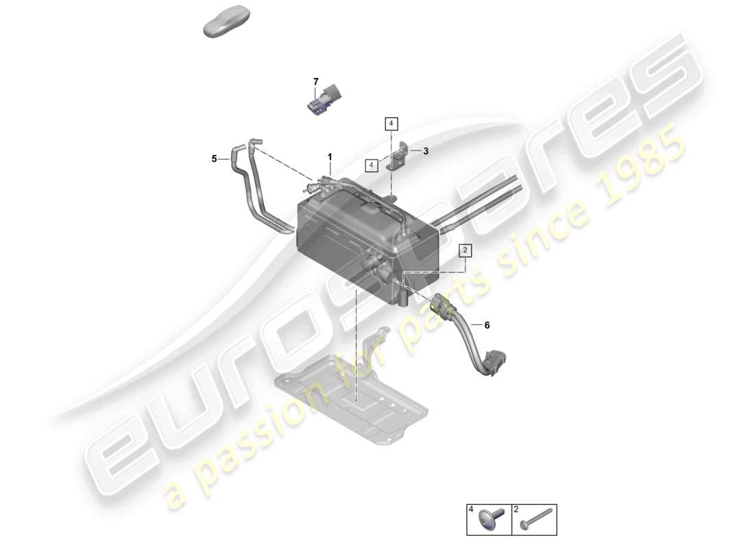 porsche 2024 (992-2) diagramma delle parti della batteria ibrida