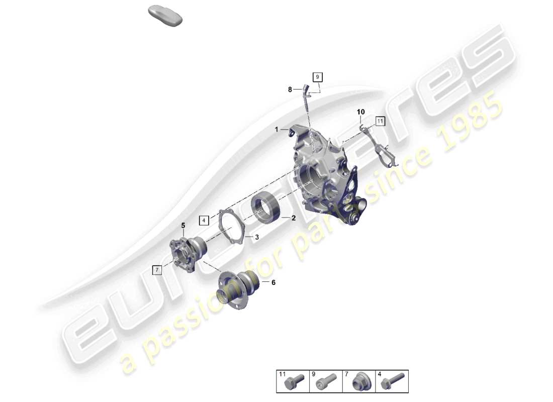 porsche 2024 (992-2) supporto ruota mozzo ruota diagramma delle parti