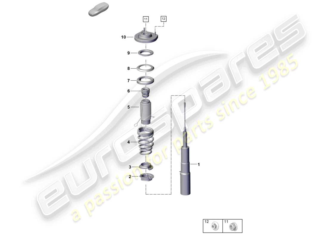 porsche 2024 (992-2) sospensione ammortizzatori diagramma delle parti