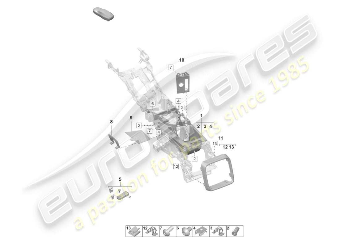 porsche 2023 (taycan 9j1-1) vano portaoggetti rivestimento posteriore diagramma delle parti