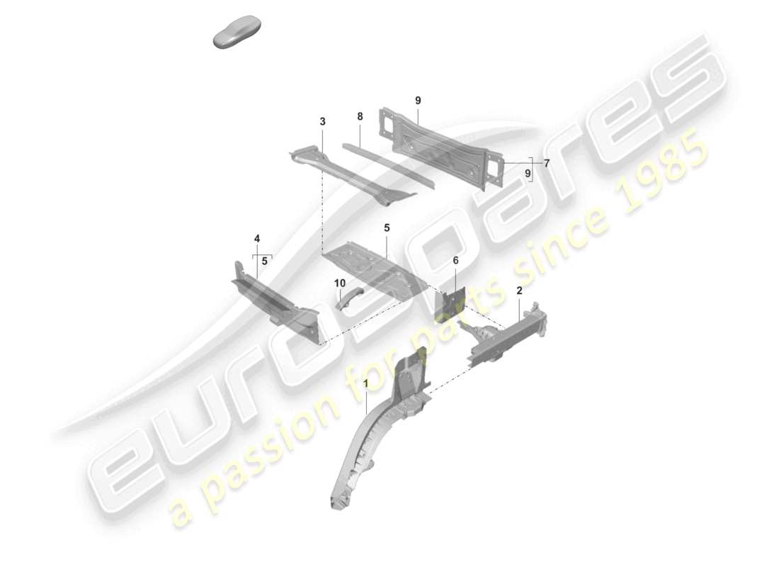 porsche 2020 (taycan 9j1-1) parte posteriore elemento laterale parti singole diagramma delle parti