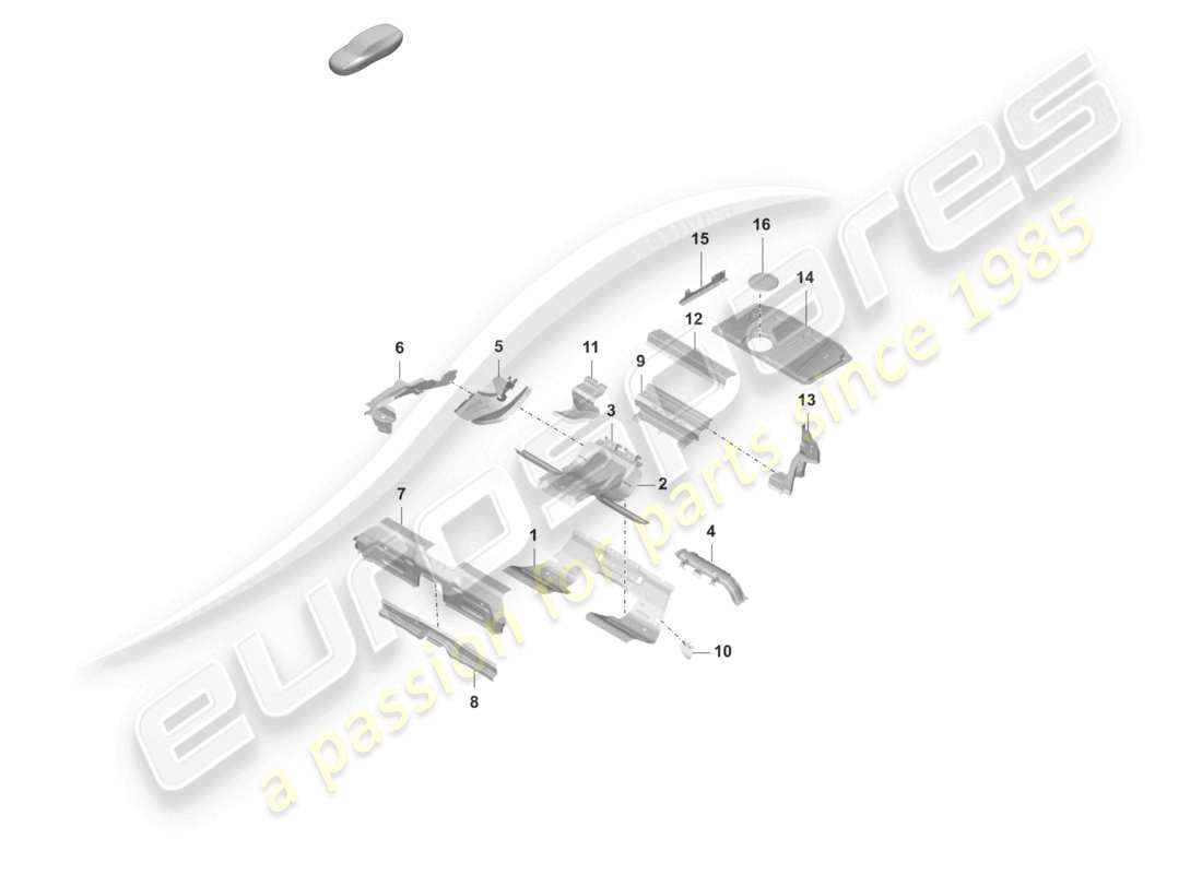 porsche 2020 (taycan 9j1-1) parte posteriore piastra inferiore supporto sedile diagramma delle parti