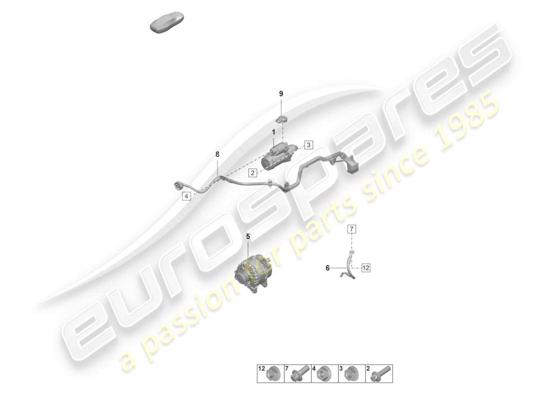 porsche 2024 (992-2 gt3/rs/st) alternatore di avviamento diagramma delle parti