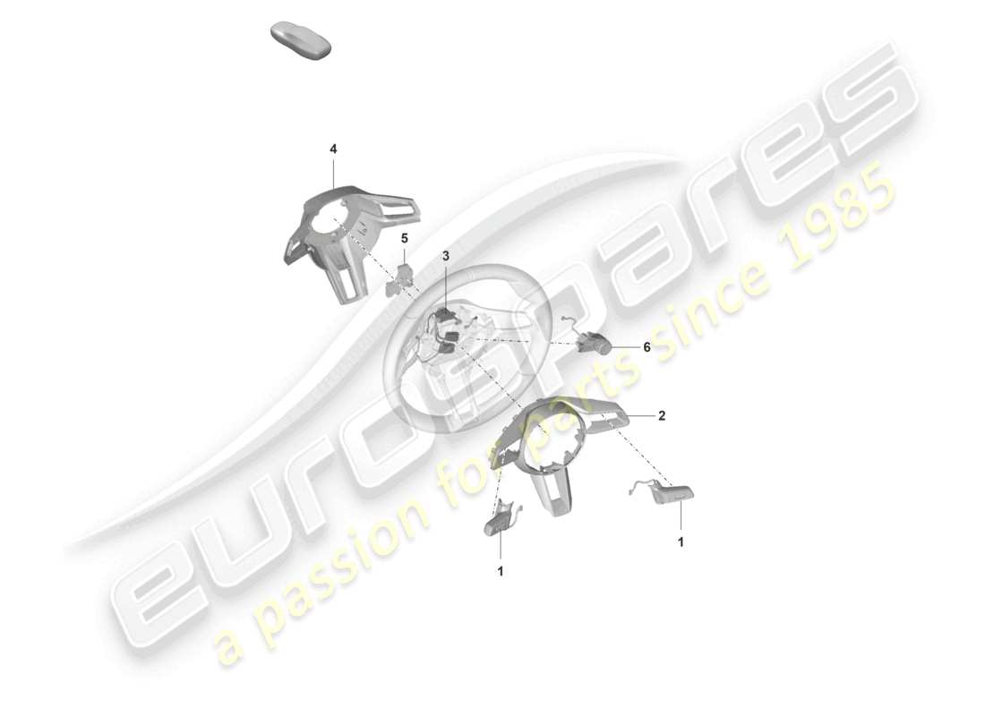porsche 2021 (992-1 gt3/rs/st) accessori volante diagramma delle parti