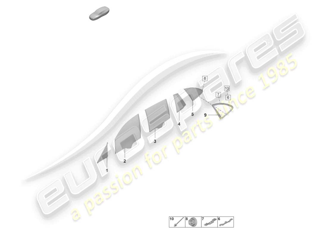 porsche 2024 (panamera 971-2) schema delle parti della finestra della porta