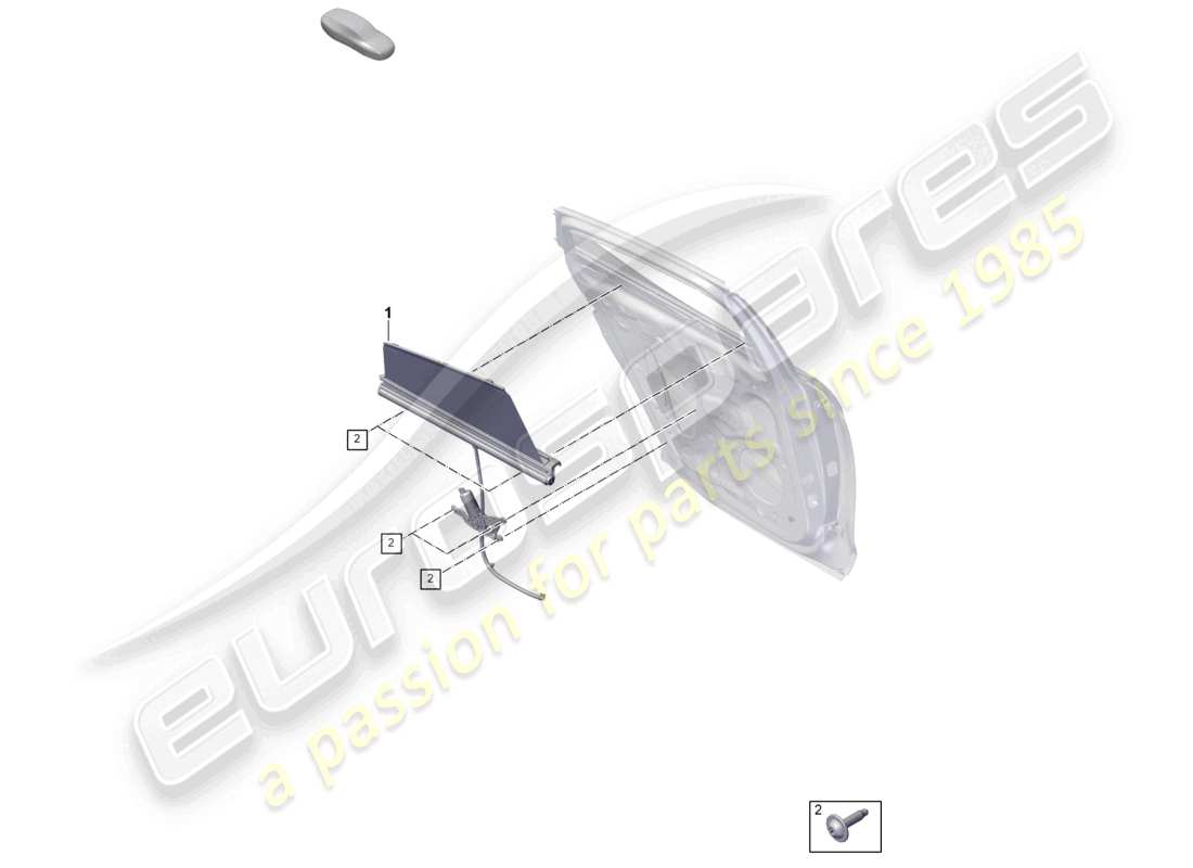 porsche 2026 (panamera 976) tenda a rullo finestra porta posteriore schema delle parti