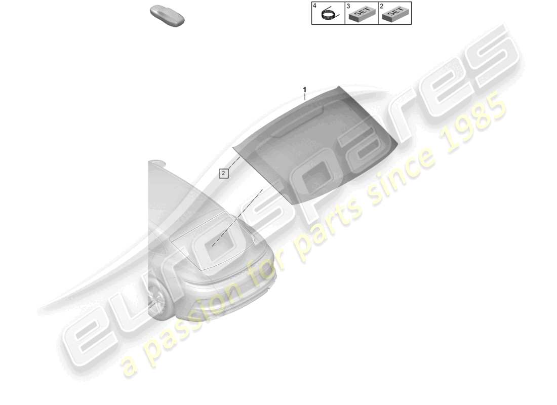 porsche 2026 (panamera 976) schema delle parti del lunotto posteriore