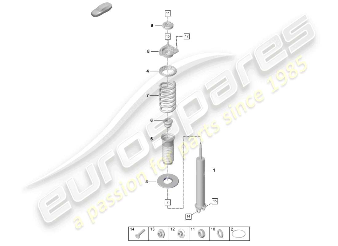 porsche 2024 (992-2) ammortizzatore (cilindro a molla) parte singola ----------------------------- diagramma della parte