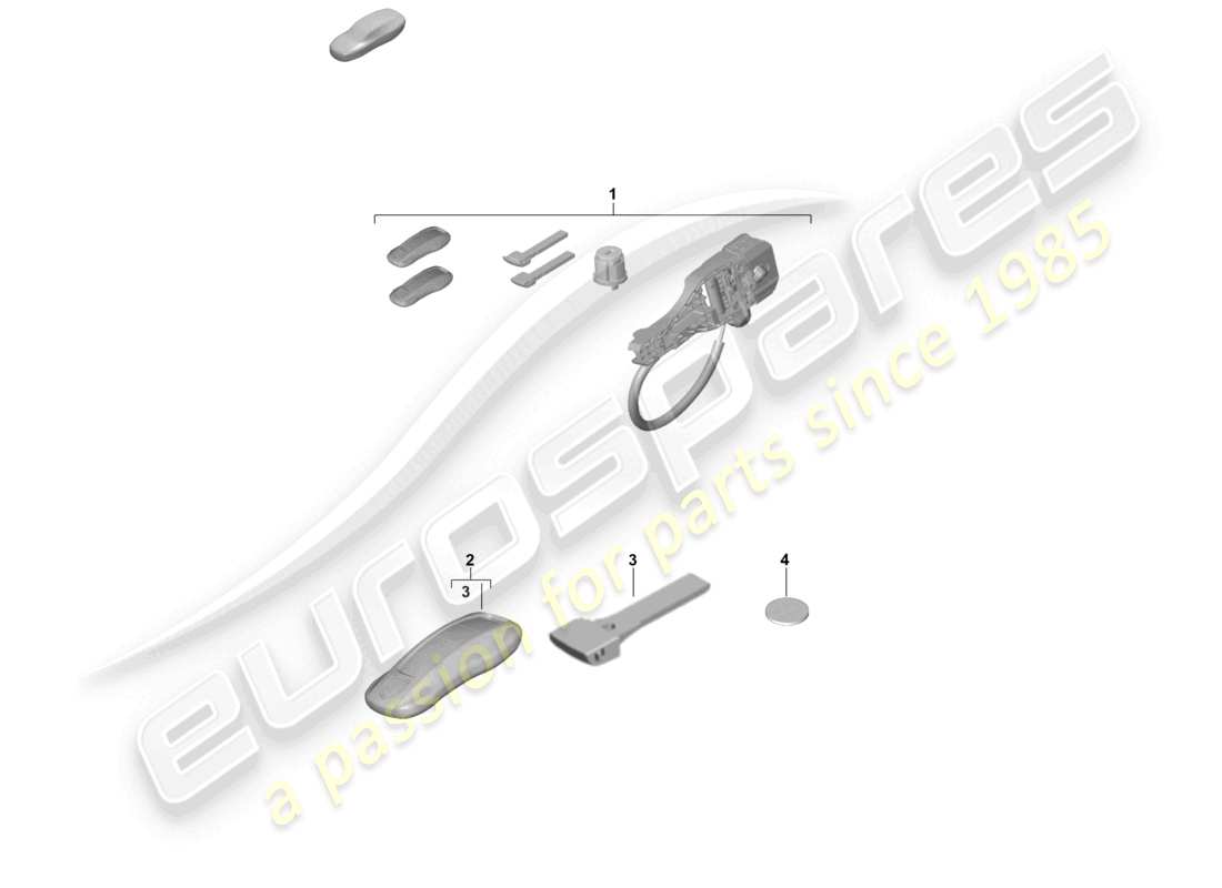 porsche 2026 (panamera 976) cilindri di serratura trasmettitore portatile schema delle parti
