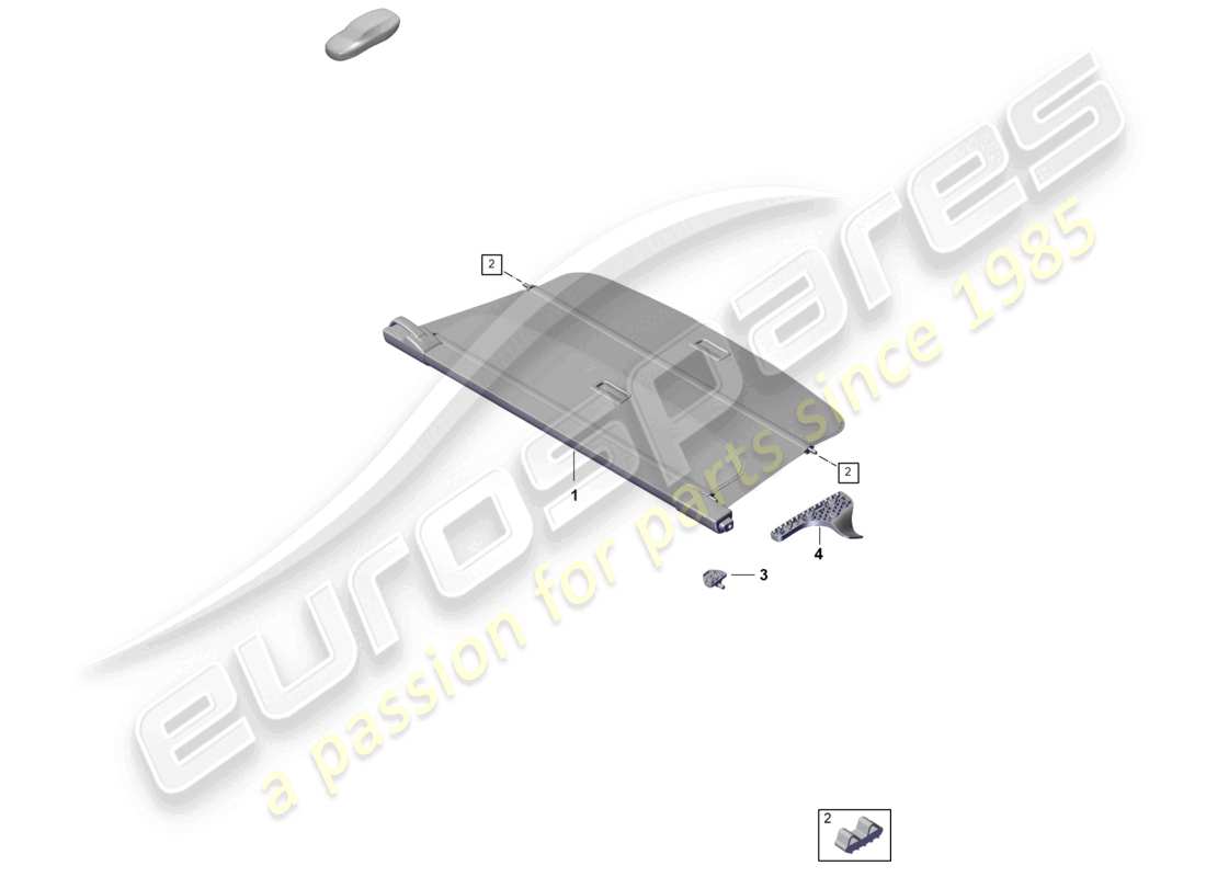 porsche 2025 (cayenne e3 pa) tenda a rullo a vassoio diagramma delle parti