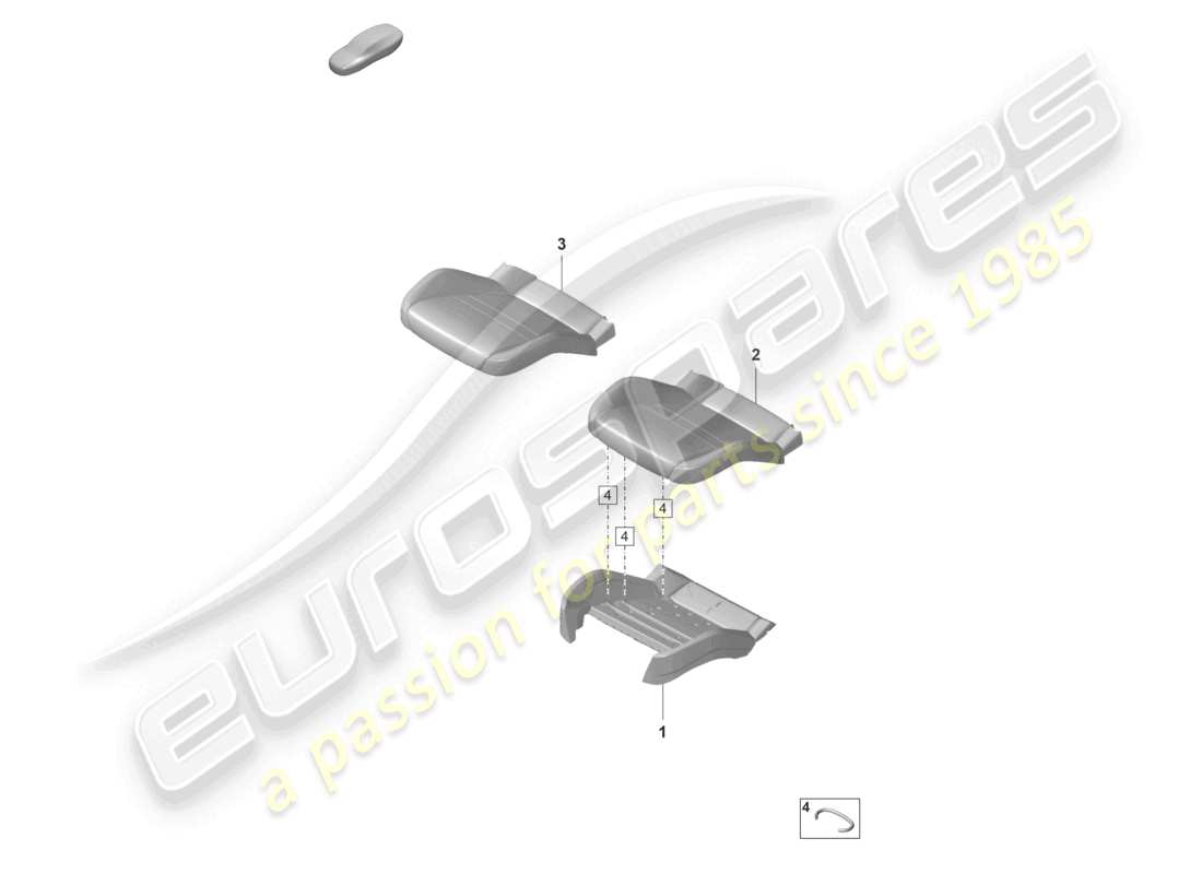 porsche 2021 (panamera 971-2) parte in schiuma coprisedile sedile sportivo per modelli con ventilazione del sedile diagramma delle parti