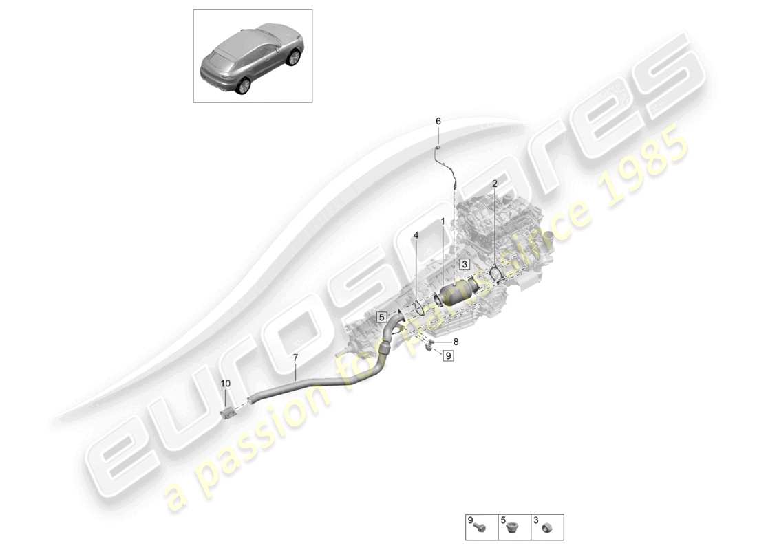 porsche 2021 (macan) schema elettrico della sonda lambda del convertitore catalitico