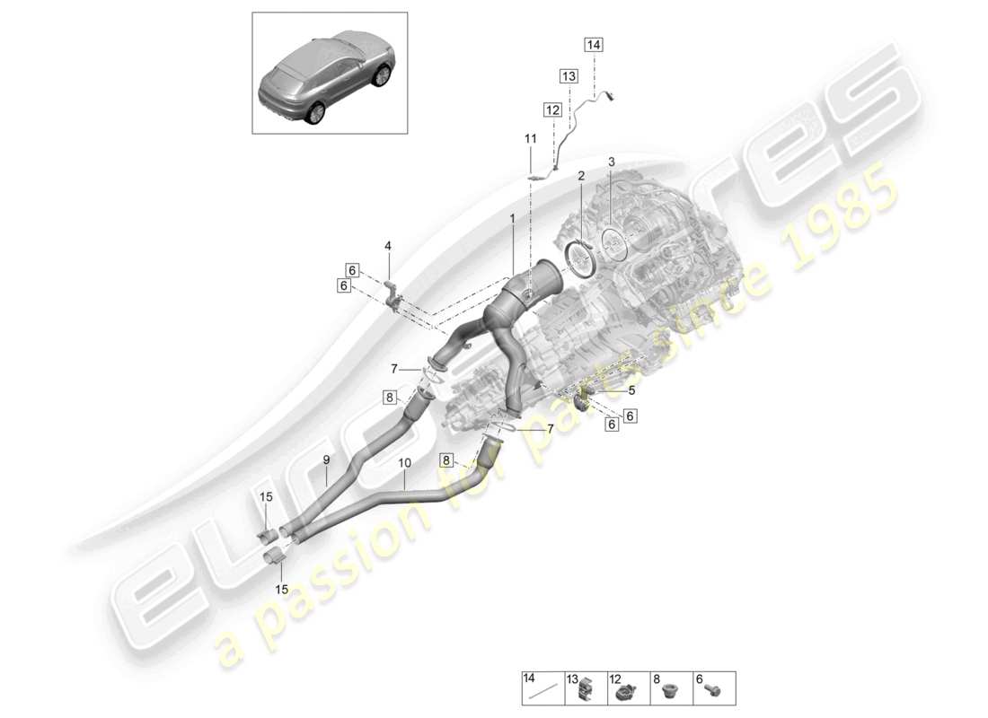 porsche 2021 (macan) schema elettrico della sonda lambda del convertitore catalitico