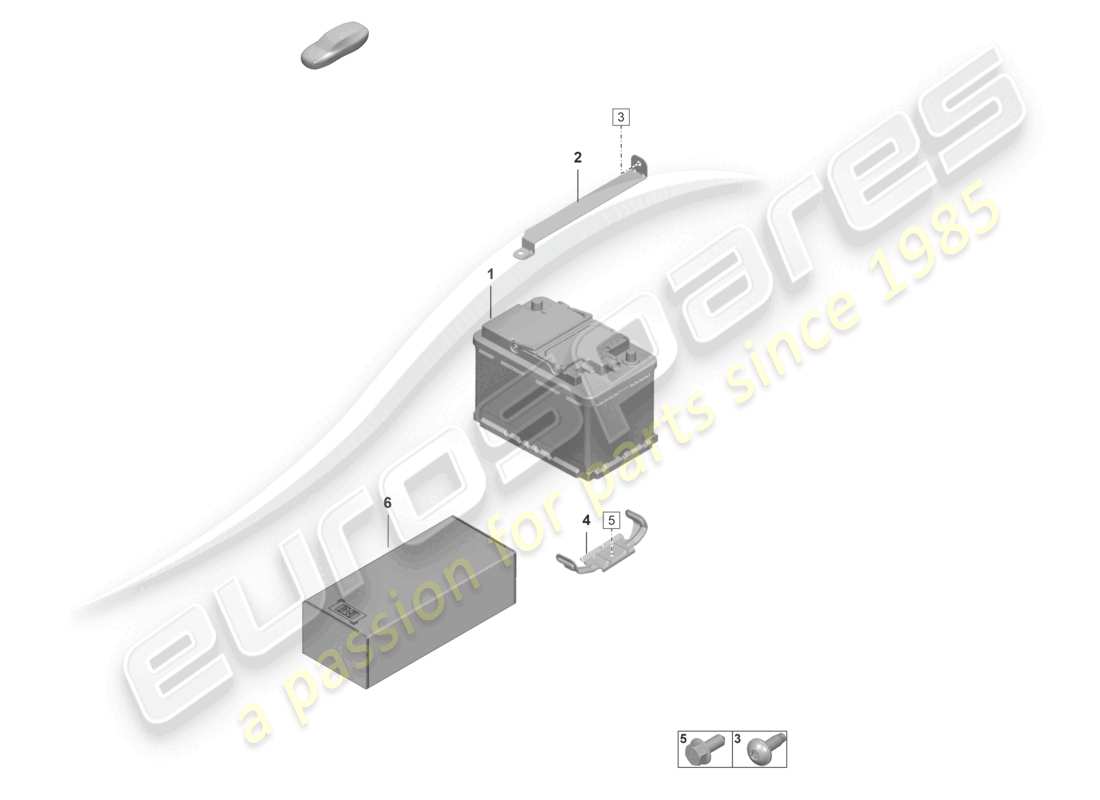 porsche 2023 (992-1 gt3/rs/st) batteria diagramma delle parti