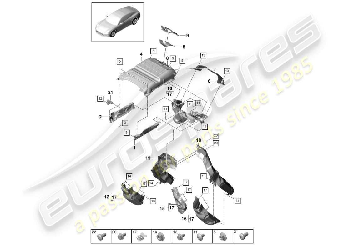 porsche 2021 (panamera 971-1) sistema di scarico isolamento termico canale di guida dell'aria fa. isolite ghj m cvd 002 301>> diagramma delle parti