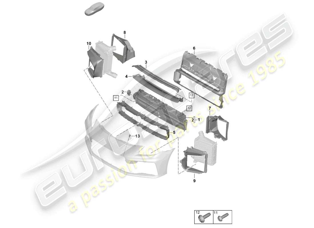 porsche 2026 (panamera 976) diagramma delle parti della guida dell'aria e del pacco dischi