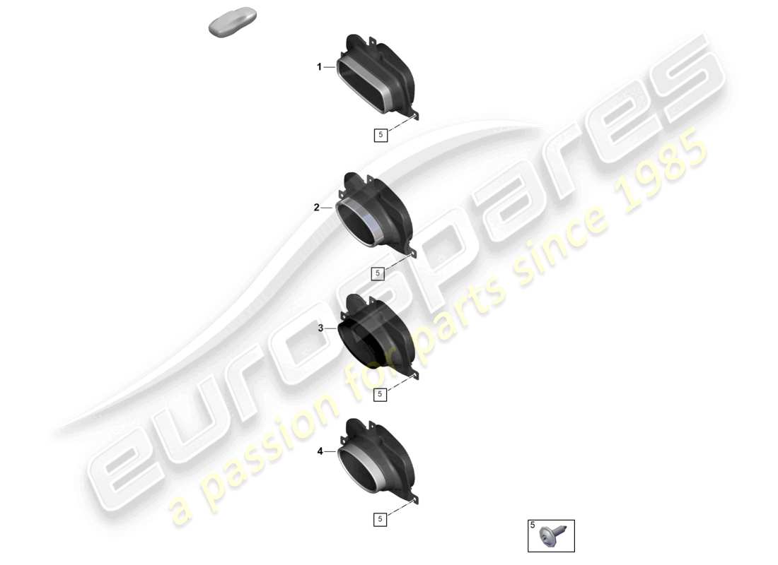 porsche 2025 (992-2) schema delle parti del tubo di scarico