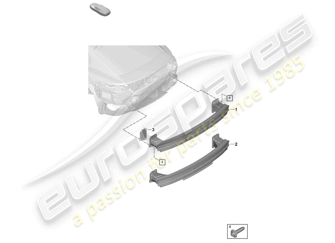 porsche 2026 (panamera 976) supporto paraurti posteriore schema delle parti