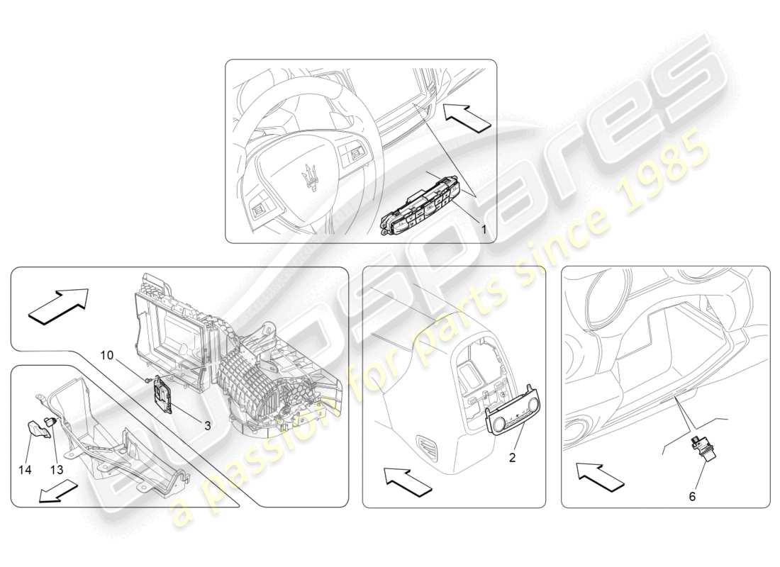 maserati levante gts (2020) unità a/c: schema delle parti controllo elettronico