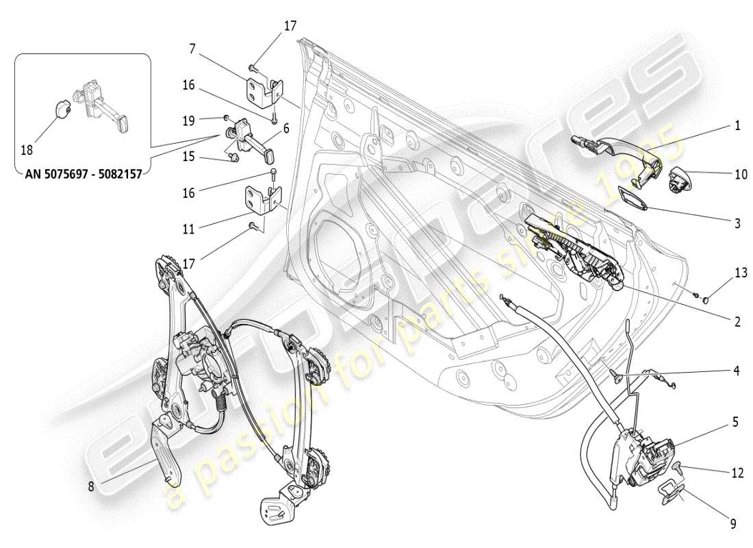 maserati ghibli (2019) porte posteriori: meccanismi schema particolare