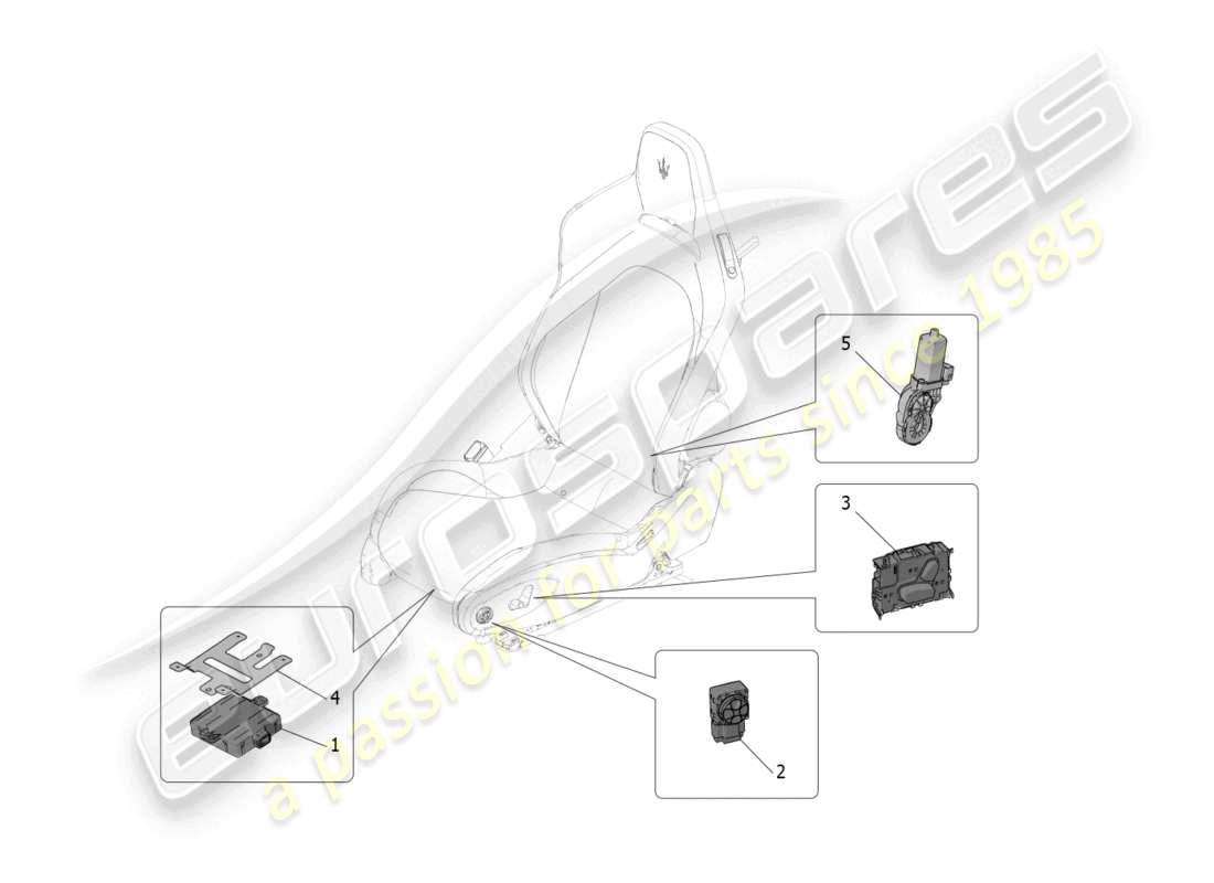 maserati mc20 (2023) sedili: meccanica ed elettronica schema parte