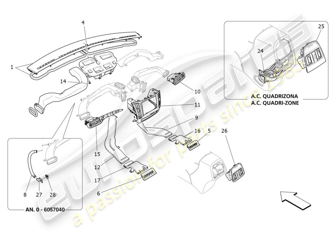 maserati levante tributo (2021) condizionatore: diffusione diagramma delle parti