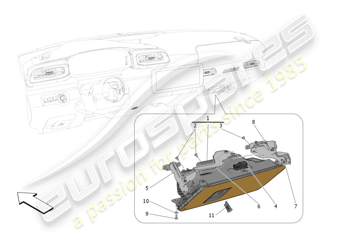 maserati mc20 (2022) scomparti per guanti diagramma delle parti