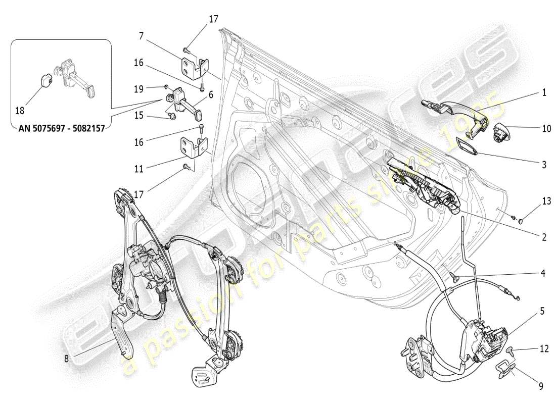 maserati ghibli (2019) porte posteriori: meccanismi schema particolare