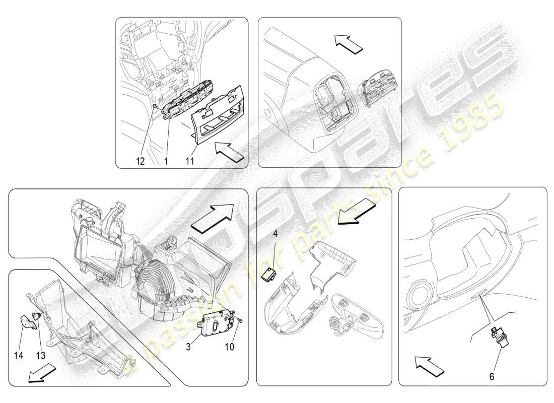 maserati ghibli (2019) unità a/c: schema delle parti controllo elettronico