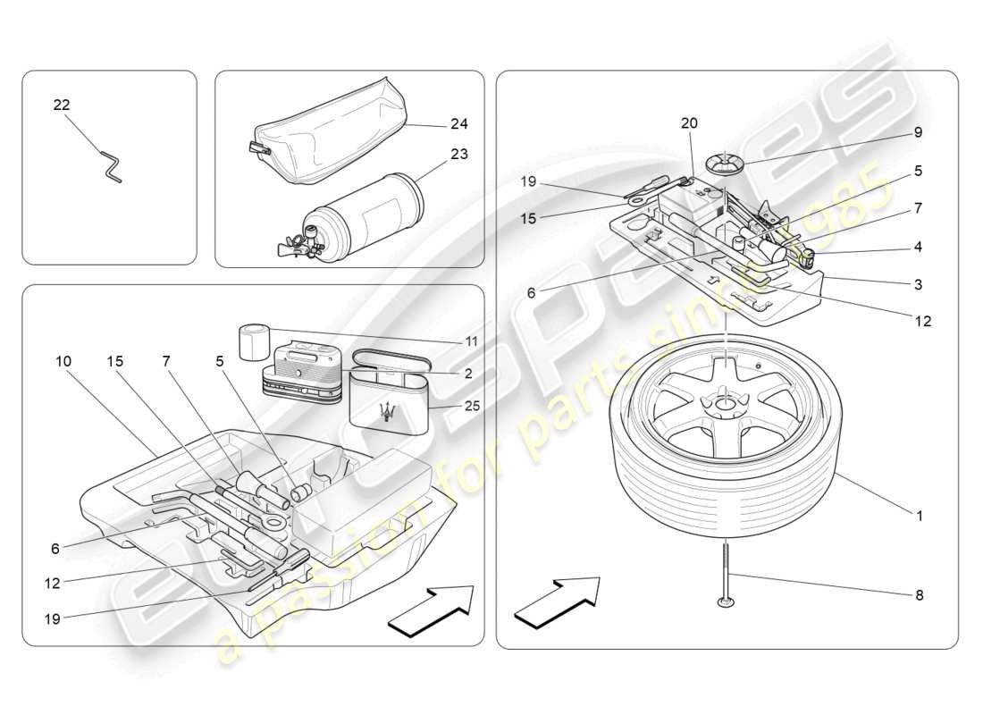 maserati quattroporte (2018) fornitura standard schema delle parti