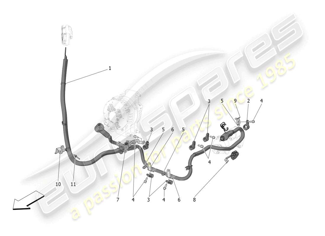 maserati grecale trofeo (2023) cablaggio principale diagramma delle parti